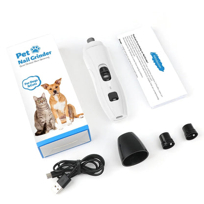 Pet Dog Nail Grinder 2-Speed Electric Rechargeable Pet Nail Trimmer Painless Paws for Small Medium Large Dogs & Cats